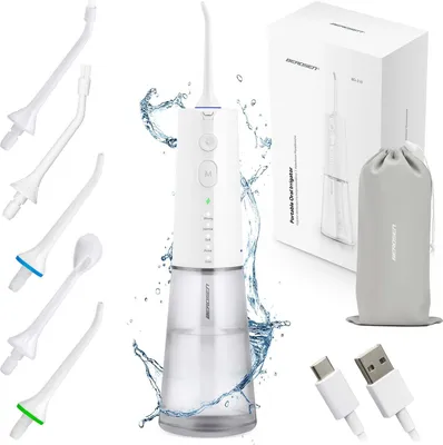 Immagine prodotto di Idropulsore dentale senza fili, 5 modalità, serbatoio da 300 ml