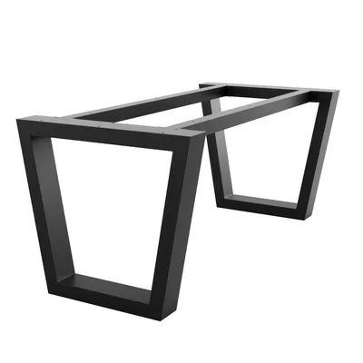 Produktbild von MetaloPro Atria Extreme - Stabile Metall Tischbeine, Schwarz Tischkufen/Tischgestell für Esstisch, Schreibtisch Möbelfüße Beine, Trapez Form, Schwerlast Design für Wohnzimmer und Büro – 140x80x72 cm