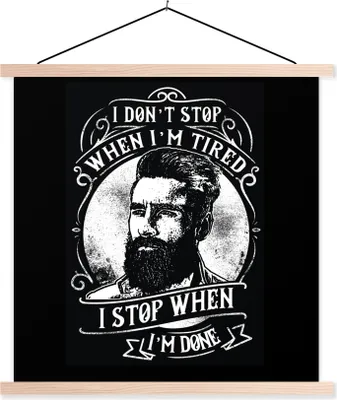 Produktbild von MuchoWow® Textilposter Mancave - Männer - Vintage - Zitat 40x40 cm mit holzfarbenen Rahmen - Posterleiste