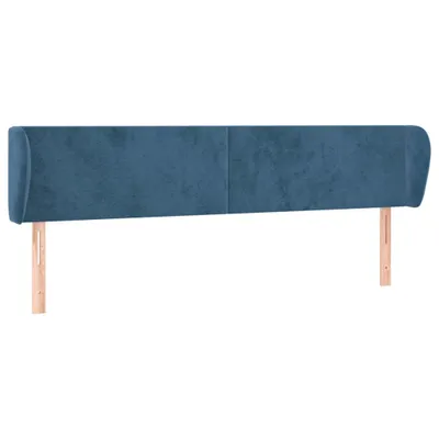 Produktbild von Kopfteil mit Ohren Dunkelblau 203x23x78/88 cm Samt