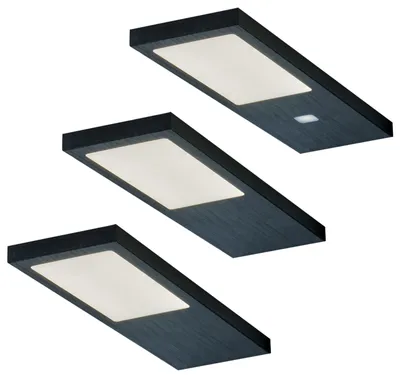 Obrázek produktu pro LED svítidlo pod skříňku do kuchyně 3x4W, kuchyňské světlo Gamma Noir, teplá bílá
