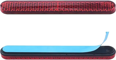 Productafbeelding van Rode reflectoren zelfklevende, 2 stuks motorfiets achterreflectoren achter, 10 x 1,3 cm zijstralers, achter, kattenogen, fiets, reflector