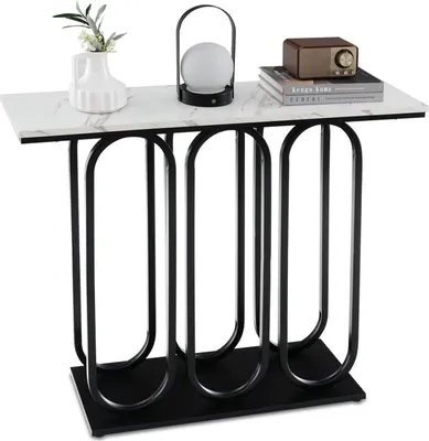 Produktbild von DREAMADE Konsolentisch, 100 x 30cm Flurtisch mit Metallrahmen, Moderner Beistelltisch für Wohnzimmer & Flur & Eingangsbereich, belastbar bis 30kg