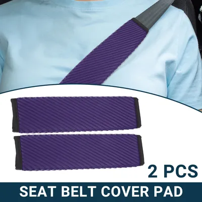 Image de Voiture Siège Ceinture Housse Coussin | Ceinture Sécurité Doux Housses Violet 2 pcs