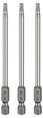 Produktbild von Torx-Bit-Set T20 - 3 Stück, 1/4", magnetische Schraubenzieher-Bits, 100 mm