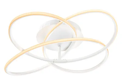 Imagen del producto de Lámpara de techo Globo, metal blanco mate, plástico opalino blanco, diámetro: 600 mm, altura: 127 mm, incluye LED de 30W, 230V, 2450 lúmenes (salida), 1370 lúmenes (potencia), 3000K