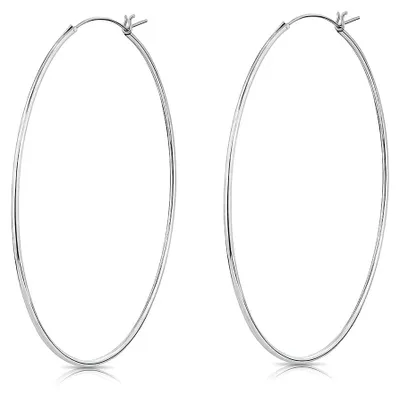 Image de Créoles en argent sterling 925 avec fermeture à cliquet