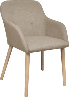 Produktbild von vidaXL Esszimmerstühle 2 Stk. Beige Stoff und Massivholz Eiche