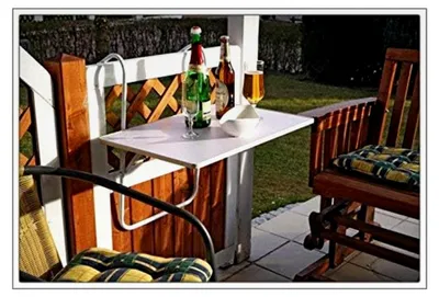 Produktbild von Klappbarer Balkontisch - wetterfest - in Weiß