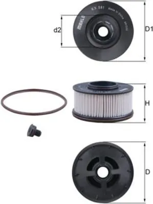 Obrázok produktu pre Palivový filter MAHLE KX 591D