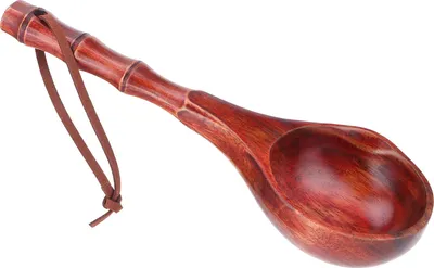 Image de Cuillère ronde en bois Style japonais Sauna Water Ladle Kitchen Soup Spoon Accessory