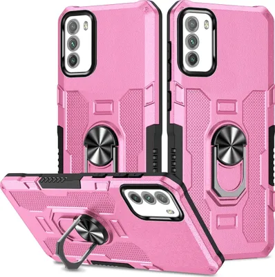 Obrázek produktu pro Xiaomi Poco M3 Case, Dual Layer Rugged Armour Ring Holder Stand Ochranné pouzdro pro Xiaomi Poco M3 Pink