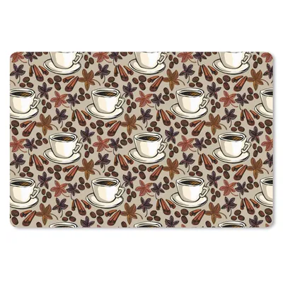 Produktbild von MuchoWow® Schreibtischunterlage Kaffee - Zimt - Muster 60x40 cm - XXL Mauspad - Großes Mauspad