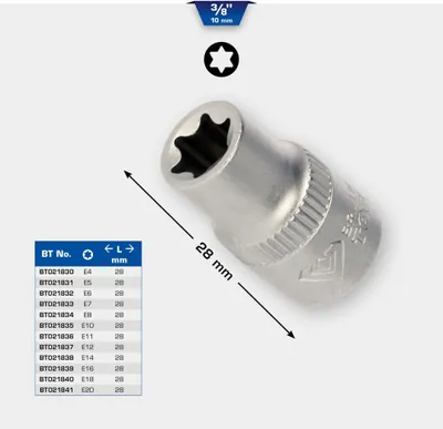Image de Brilliant Tools Douille Torx E 3/8 pouces, E5