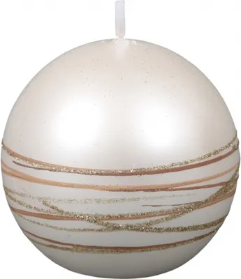 Obrázok produktu pre Nohel Garden Candle SATURN KOULE Vianočná metalická lesklá d8cm