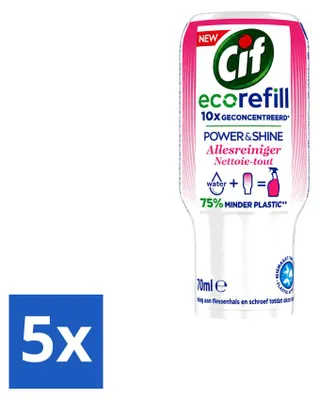 Produktbild von 5 x Cif Power & Shine Allesreiniger Ecorefill - 70 ml - Vorteilspackung - 5 Stücke