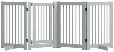 Image de Barrière de sécurité pour chien PawHut, 4 panneaux, 204 x 75 cm, barrière pliable avec porte