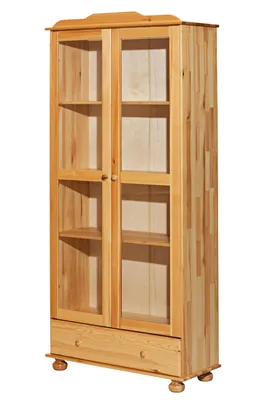 Produktbild von SIT Möbel Vitrine | 3 Türen, 1 Schublade | Kiefer-Holz massiv | Natur | B 85 x T 35 x H 189 cm | 19000-96 | Serie VITRINE