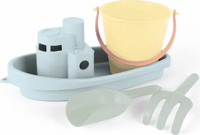 Produktbild von Sand-Set mit großem Boot pastellblau / Dantoy