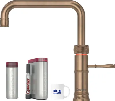Produktbild von Quooker Wasserhahn Classic Fusion Square Messing Patina & PRO3 & CUBE
