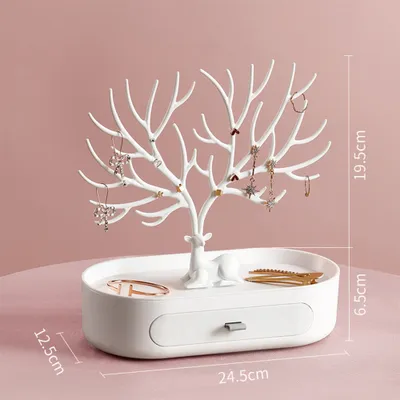 Produktbild von 360Home Schmuckaufbewahrung Geweih Baum Display Ohrring Halskette Lagerung Weiß