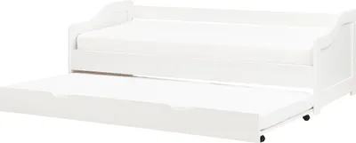 Produktbild von BELIANI Tagesbett Weiß Kiefernholz mit Lattenrost 90 x 200 cm Ausziehbett für 2 Personen Modern Skandi Gästezimmer Kinderzmmer Jugendzimmer
