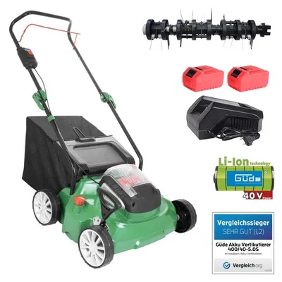 Produktbild von Guede 400/40-5.0S 95881 Akku-Vertikutierer, 40 cm Arbeitsbreite, Grasfang hinten