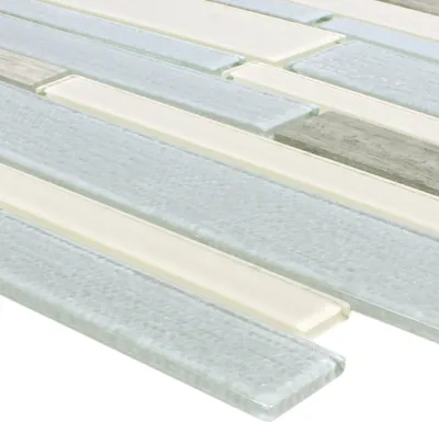 Produktbild von Mosaikfliesen Glas Naturstein Kalamos Beige Grau