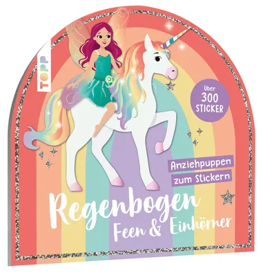 Produktbild von Stickerbuch: Anziehpuppen zum Stickern. Regenbogen-Feen und Einhörner