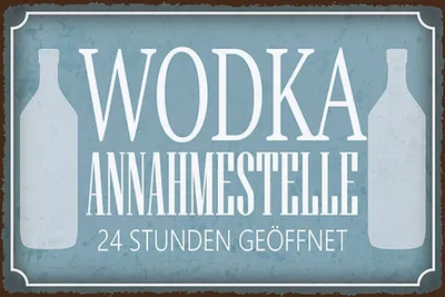 Produktbild von vianmo Holzschild 12x18 cm Wodka Annahmestelle 24 Stunden