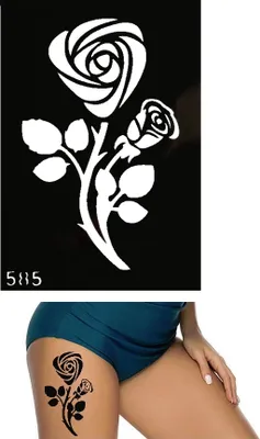 Produktbild von Henna Tattoo Schablone Airbrush Stencil Selbstklebend Rose
