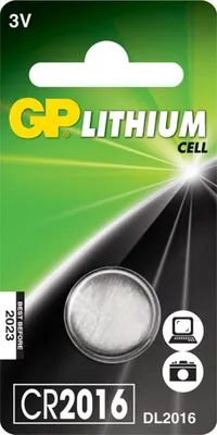Produktbild von GP Batteries GP CR2016, Einwegbatterie, CR2016, Lithium, 3 V, 1 Stück(e), Metallisch