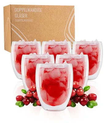 Immagine prodotto di EXITOSO bicchieri da latte macchiato - set di 6 - in vetro borosilicato a doppia parete