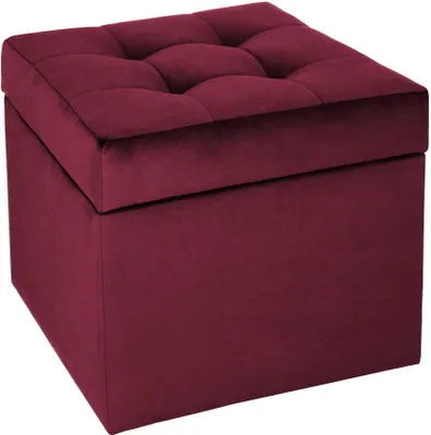 Produktbild von Polsterhocker, 45x45 cm, Farbe Kastanjebruin – weicher Sitz, aufklappbar mit Stauraum (50l) hält Einer Belastung von bis zu 100 kg Stand