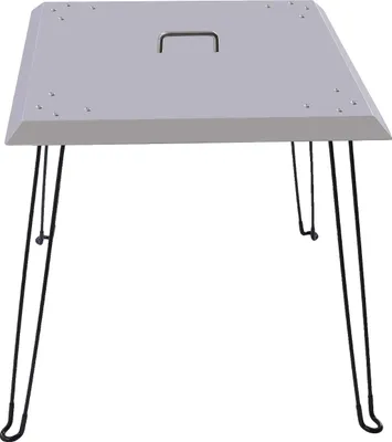 Produktbild von Feuerstelle Wärmeschild, Edelstahlkonstruktion, faltbare Beine, Silber