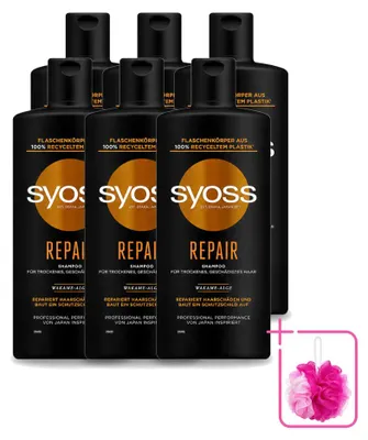 Obrázok produktu pre 6 x Šampon Syoss Repair – pre poškodené a lámavé vlasy – 440 ml – výhodný balík – 6 kusov