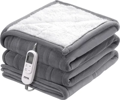 Produktbild von VEVOR Heizdecke, 150 x 200 cm, Queen-Size, elektrische Überwurfdecke aus weicher Flanell-Wolle, Heizdecke mit 9 Zeiteinstellungen und 6 Heizstufen, warme Decke als Geschenk zum Geburtstag