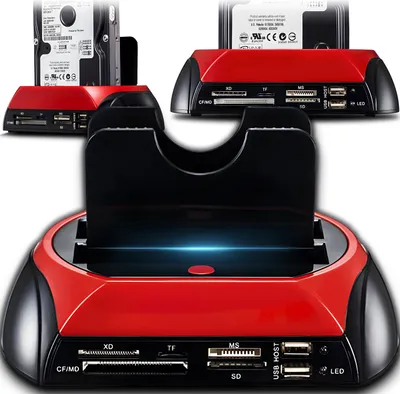 Zdjęcie produktu dla Stacja dokująca HDD 2 dyski twarde USB IDE SATA Stacja dokująca USB 2.0 2,5 cala 3,5 cala Stacja dokująca SSD Funkcja klonowania offline Adapter Retoo