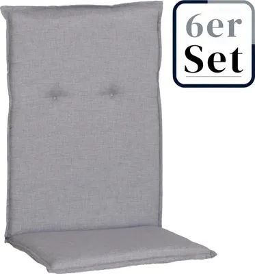 Produktbild von 6er Set Hochlehner Auflage Buffalo, Motiv - marmoriert, grau, 118x50x6cm