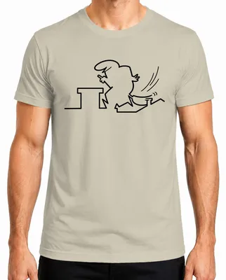 Immagine prodotto di Maglietta da uomo, linea Balum Strichmännchen Osvaldo, stile cartoon, Cavandoli, colore: naturale, taglia M
