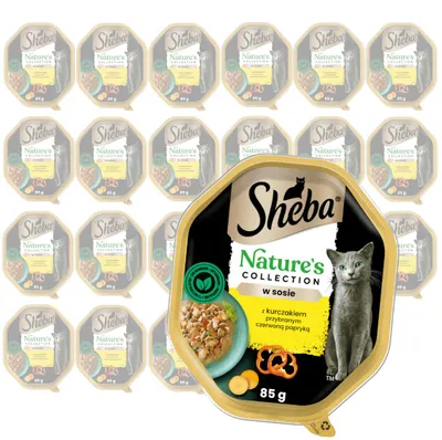 Zdjęcie produktu dla Sheba Nature's Collection 22x85g Z Kurczakiem I Czerwoną Papryką W Sosie Mokra Karma Dla Dorosłych Kotów