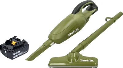 Obrázok produktu pre Akumulátorový vysávač Makita DCL 180 TO 18 V 0,65 l Olive Outdoor Adventure series + 1x akumulátor 5,0 Ah - bez nabíjačky