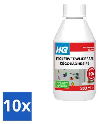Produktbild von 10 x HG Stickerentferner - zum Entfernen von Aufklebern und Kleberesten - 300 ml - Vorteilspackung - 10 Stücke