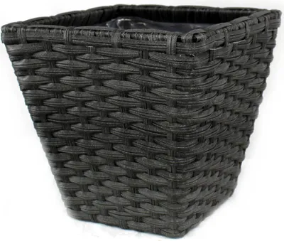 Produktbild von Rattan Blumentopf eckig S - 24 x 24cm - 1 Stück anthrazit