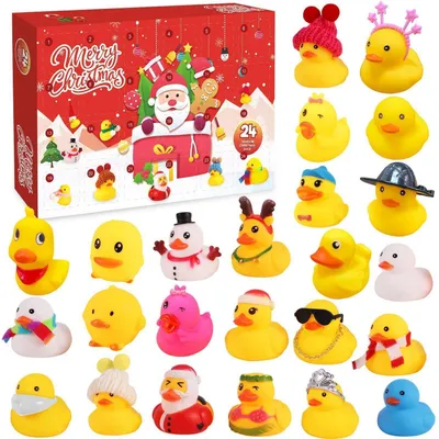 Produktbild von Adventskalender Enten 2026 mit 24 Gummienten für Weihnachten