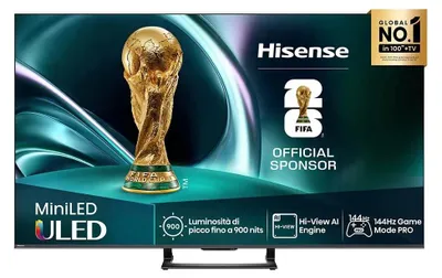 Produktbild von Hisense 65 '' U7Q | ULED MiniLED Smart TV 4K 144 Hz, 165,1 cm (65"), 3840 x 2160 Pixel, ULED, Smart-TV, WLAN, Schwarz