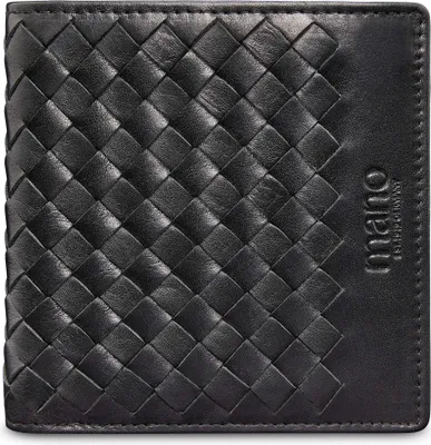 Produktbild von mano Leder Geldbörse Don Luca Coin Wallet Small Black schwarz