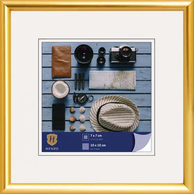 Obrázek produktu pro Henzo, plastový fotorámeček Napoli, 10x10 cm, zlatá barva, běžné sklo