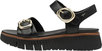 Produktbild von Tamaris Comfort Damen Sandale aus Leder mit Plateau und Schnallen 8-88721-44, Größe:39 EU, Farbe:Schwarz
