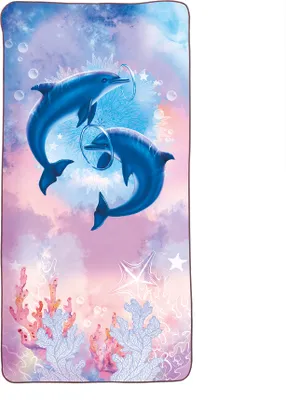 Produktbild von Kinder-Badetuch Delfine - 60x120 cm, platzsparendes und schnell trocknendes Schwimmtuch